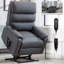 Fauteuil inclinable à levage à deux moteurs Leatherair Infinity jusqu'à 350 lb avec télécommande, massage thermique et mécanisme de mouvement robuste-1184469803