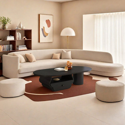Durable Sintered Stone Coffee Table with Drawer