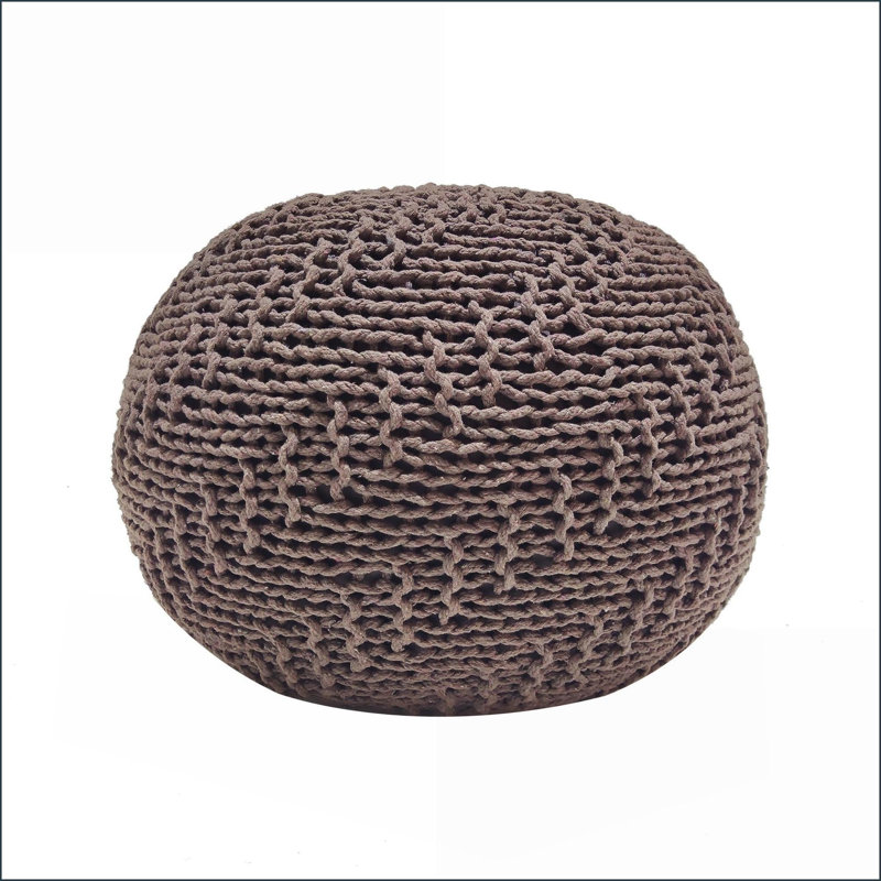 Repose-pieds Hazel Modern Knit Rond | PET, Coton brun