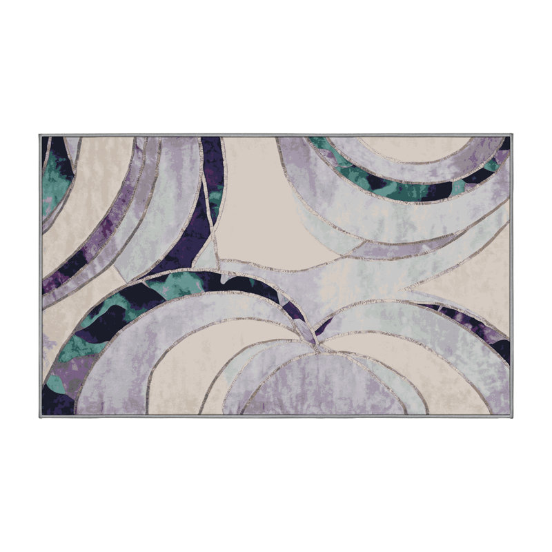 Tapis gris lavable à la machine, Rectangulaire 3 pi x 5 pi