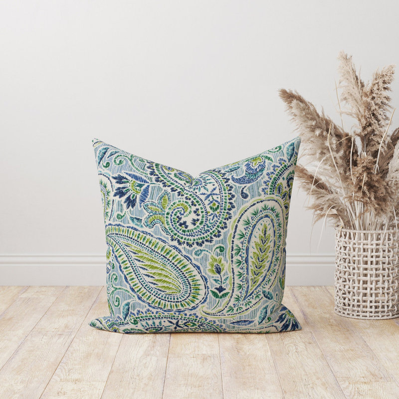  Housse de coussin intérieur / extérieur en polyester à motif cachemire, 21" x 21"