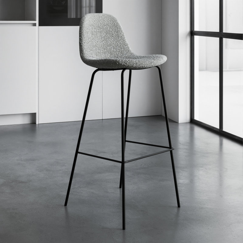 Tabouret de bar et de comptoir Kinlaw, Tabouret de bar (siège d’une hauteur de 30,5 po, Boucle gris