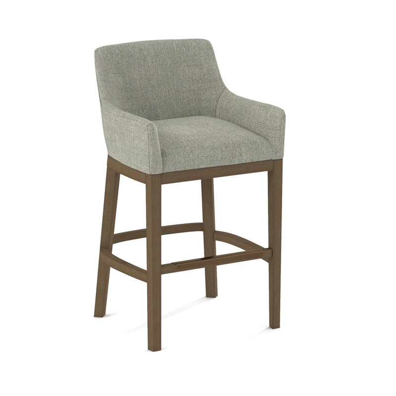Upholstered Stool, Weathered Gray, Applause Bray