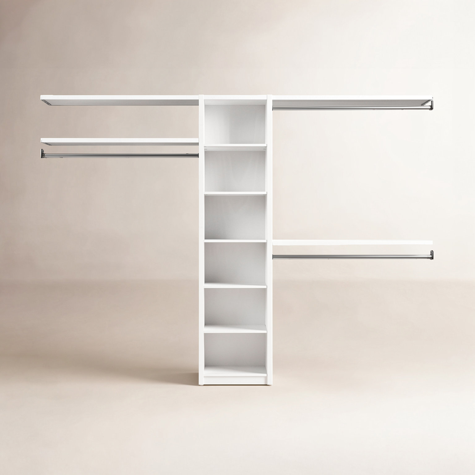 SpaceCreations Closet System Starter Kit, Bright White Melamine