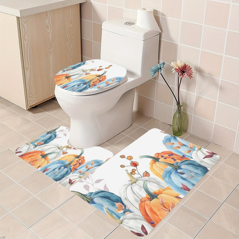 Ensemble de 3 tapis de salle de bain Garden, White Garden Flower