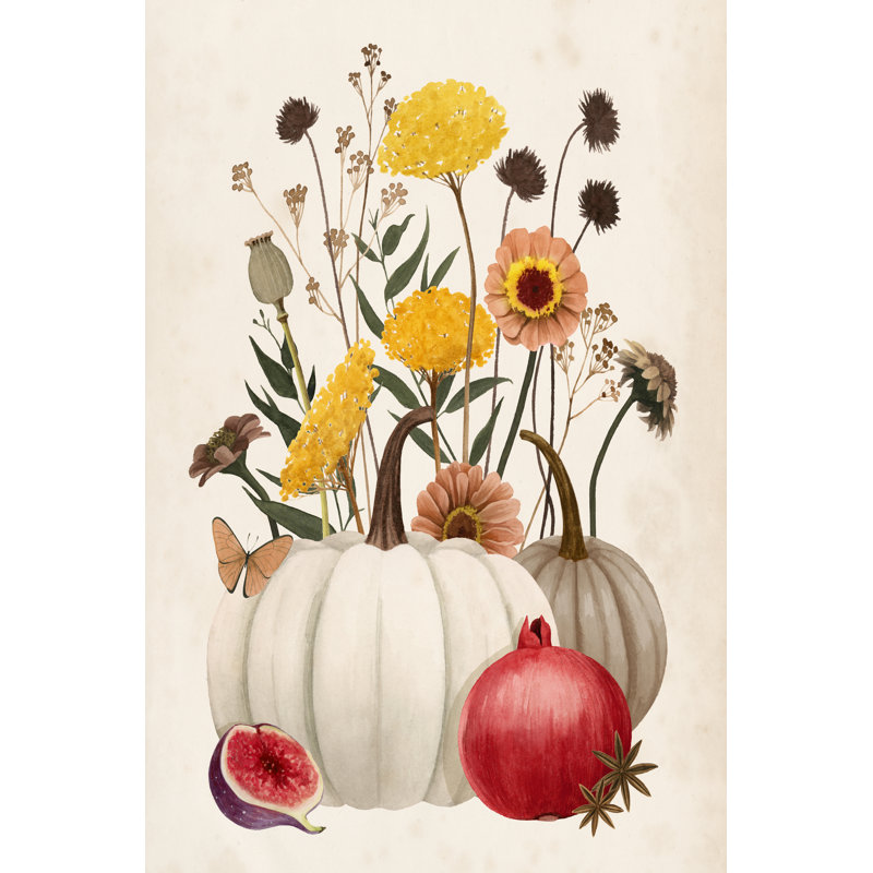 Fall Botanicals II by Grace Popp - Painting, 122 cm H x 81 cm W, Black Floater Framed