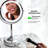 OVENTE 7'' Lighted Makeup Mirror with 1X/7X Magnification, Cordless Tabletop Mount Vanity Mirror with 360° Swivel Design & Double Sided Glow Cosmetic White LED Ring Light, Polished Chrome MCT70CH1X7X-417831231