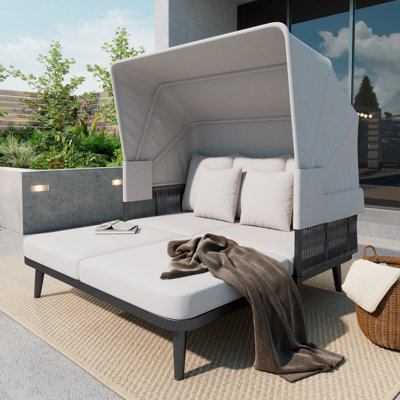 146cm Wide Curved Steel Patio Daybed