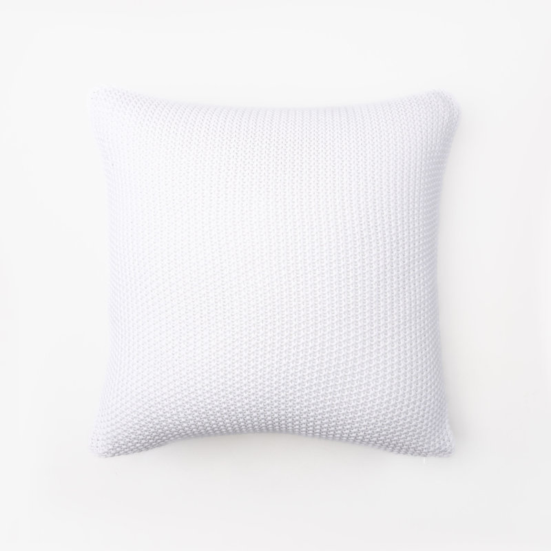 Hammond Square Cotton Pillow Cover, White
