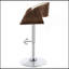 Tabouret de bar réglable écru et chrome