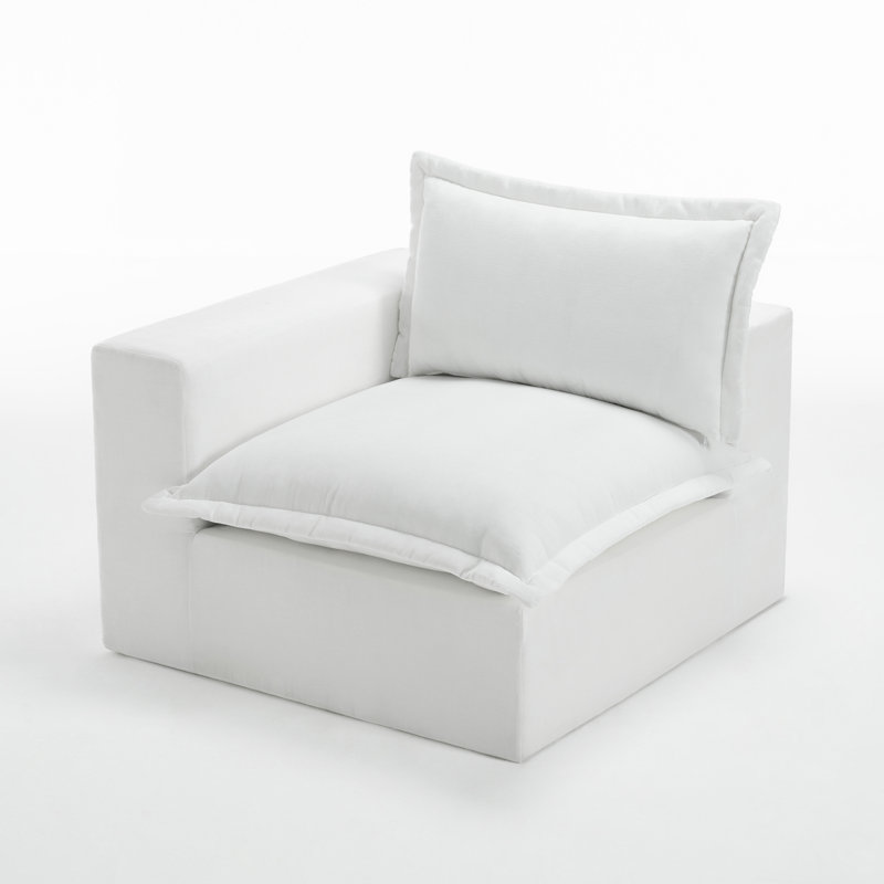 Upholstered Armchair, White 