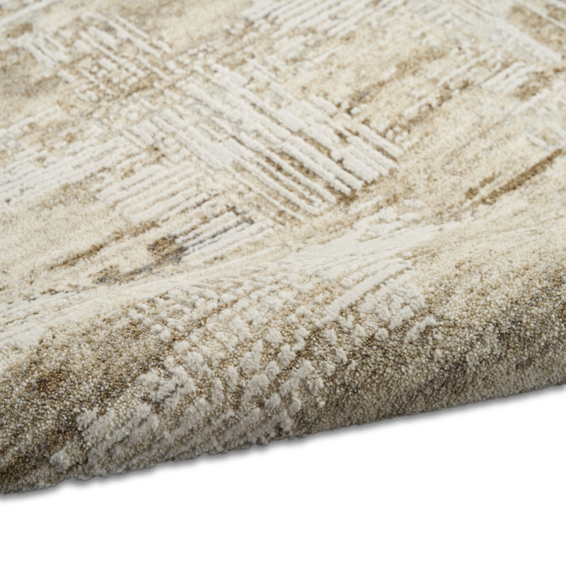 Calvin Klein CK078 Summit 2'2" x 12' Mocha Ivory Modern Indoor Rug, Runner 2'2" x 12'
