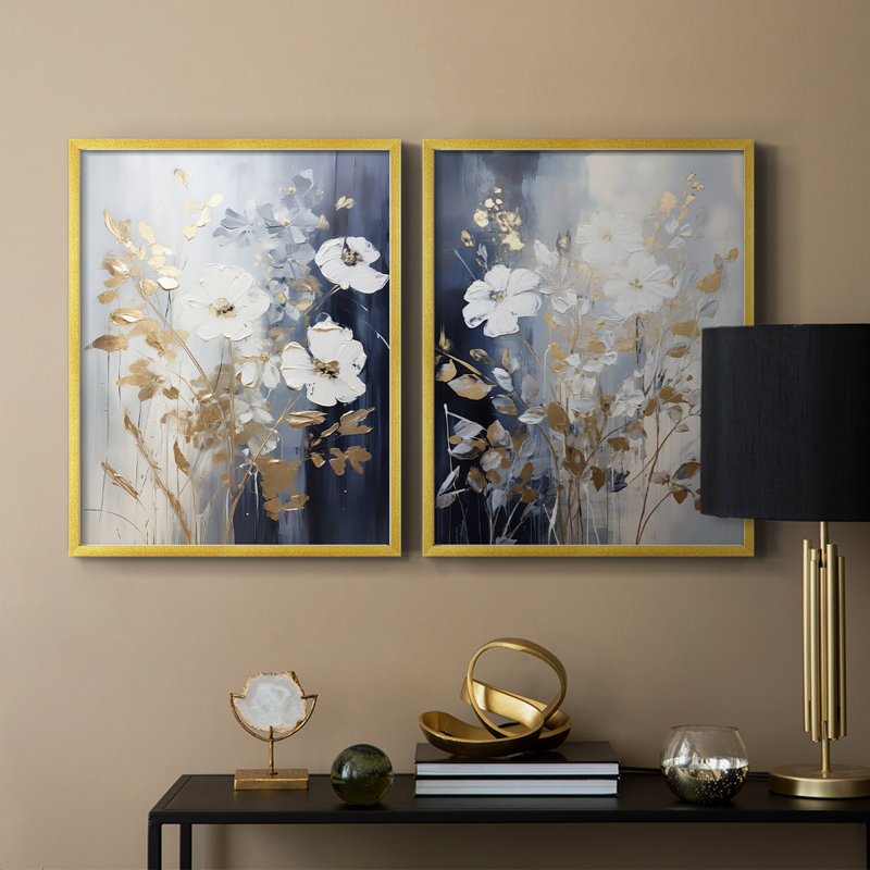 «FLORAL Series CCLxxxi», reproduction encadrée de qualité supérieure - prête à être accrochée - aucun clou requis - aucun clou requis