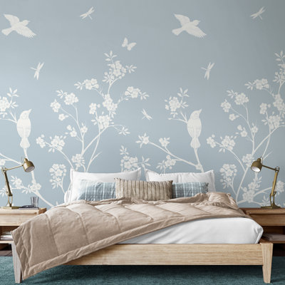 Blossom Trail Natural Stone - 3 Drop Repeatable Wall Mural