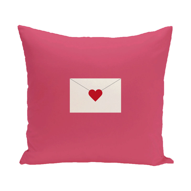 Valentine's Day Outdoor Reversible Throw Pillow, 18" H x 18" W, Pink