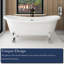 Baignoire de trempage autoportante 100% acrylique 67 "avec pieds 67"
