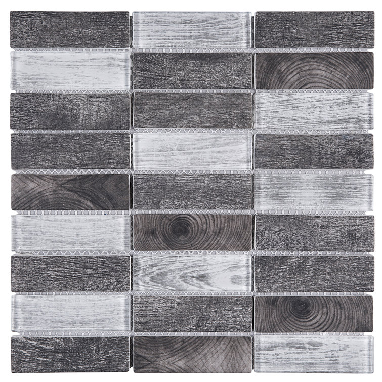 Recycle 1" x 4" Mixed Material Tile in Grey