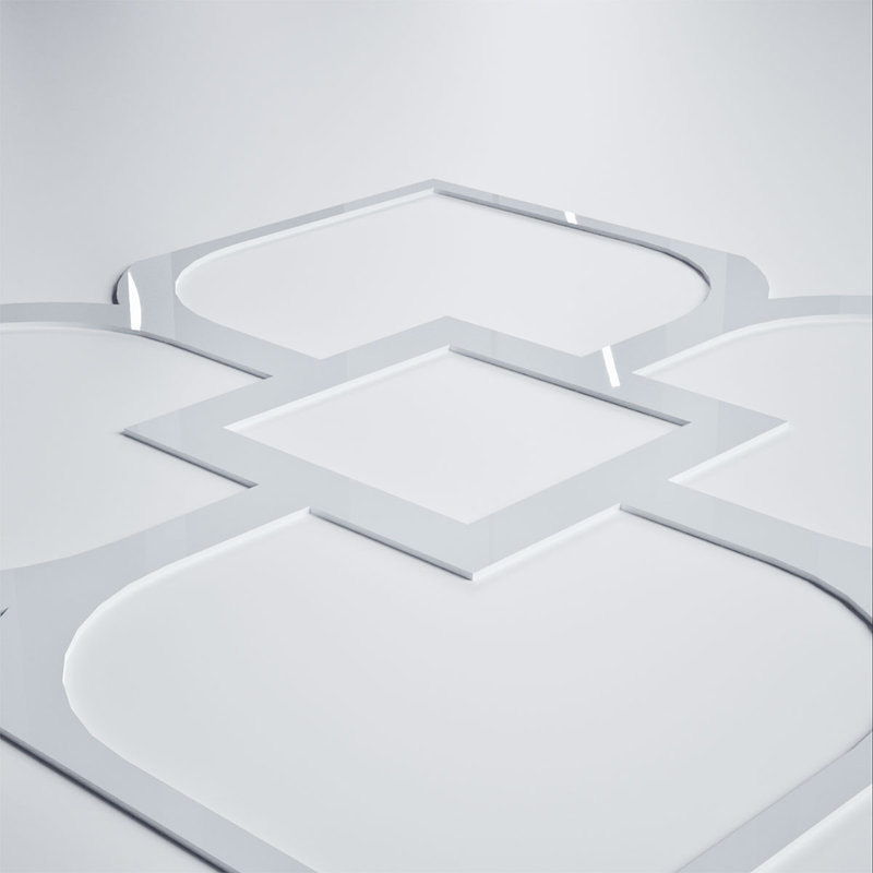 Panneaux muraux décoratifs en acrylique Olivia, grand, l 23 3/8 po x H 23 3/8 po x T 1/8 po, blanc, Blanc