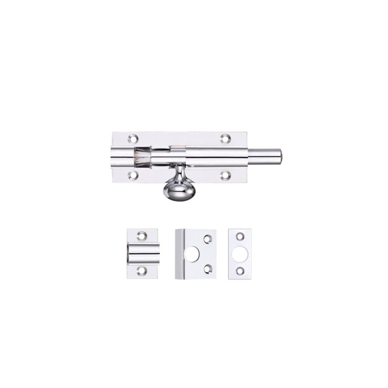 Architectural Barrel Bolt, 7.5cm H x 3cm W x 1.5cm D, Polished Chrome