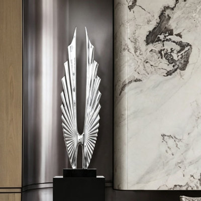 Ornements décoratifs modernes en résine noire et argentée pour salon, 41,73 pouces