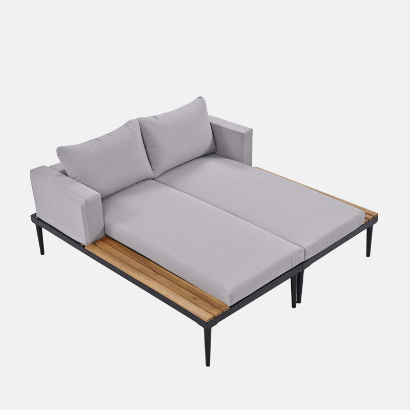 Lit plateforme tapissier Keshunna, gris