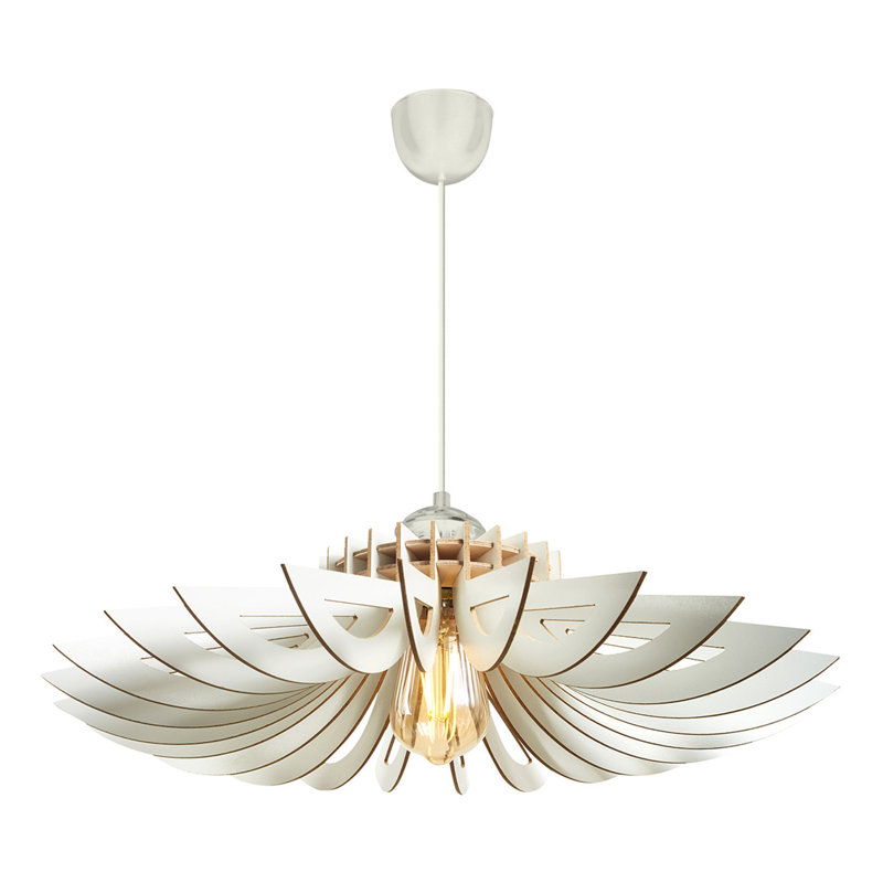 Lustre 2 lumières Johnnathon, Blanc, H 4,3 po x l 20,5 po x P 20,5 po