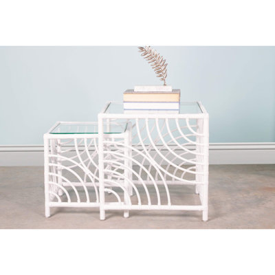 Swirl Glass Top Nesting Tables