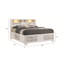 Lit double Soul de style moderne en bois et tiroirs en blanc