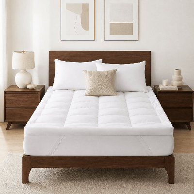 Plush Down Alternative Mattress Topper with Elastic Straps UP To 18inch