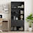 71” H Tall Bookcase with 2 Drawers, Bookshelf with 4-Tier Display Open Shelves-1013326119