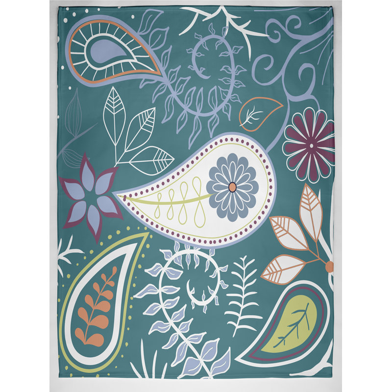Perine Plain Weave / Muslin Throw Blanket, Teal