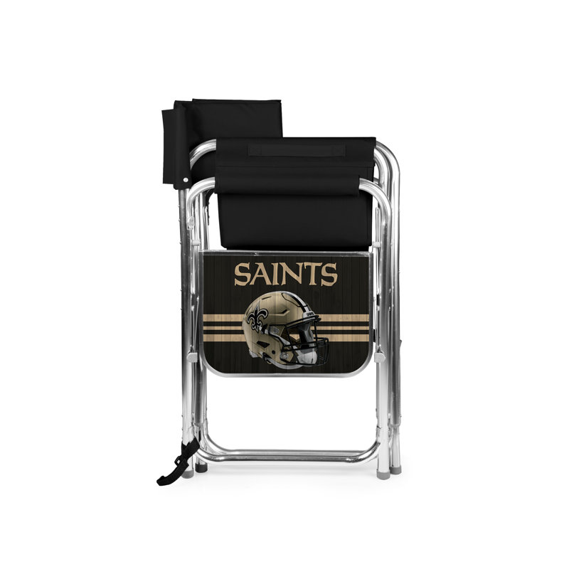 Chaise de réalisateur pliante avec coussins, New Orleans Saints, Black