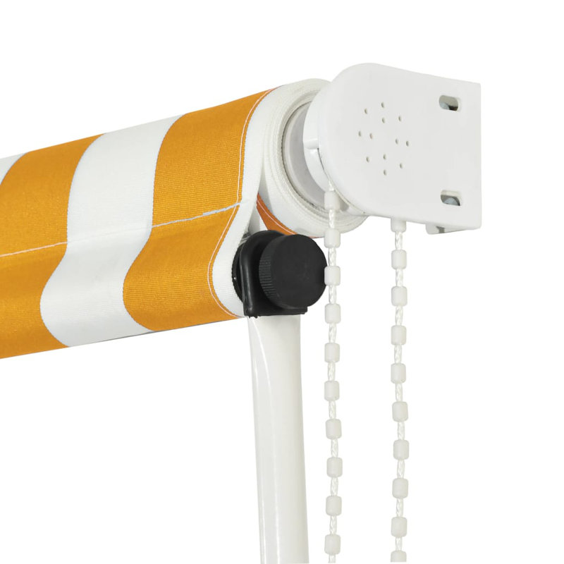 Auvent rétractable Vidaxl 39,4 x 59,1 po, Blanc / jaune, À rayures