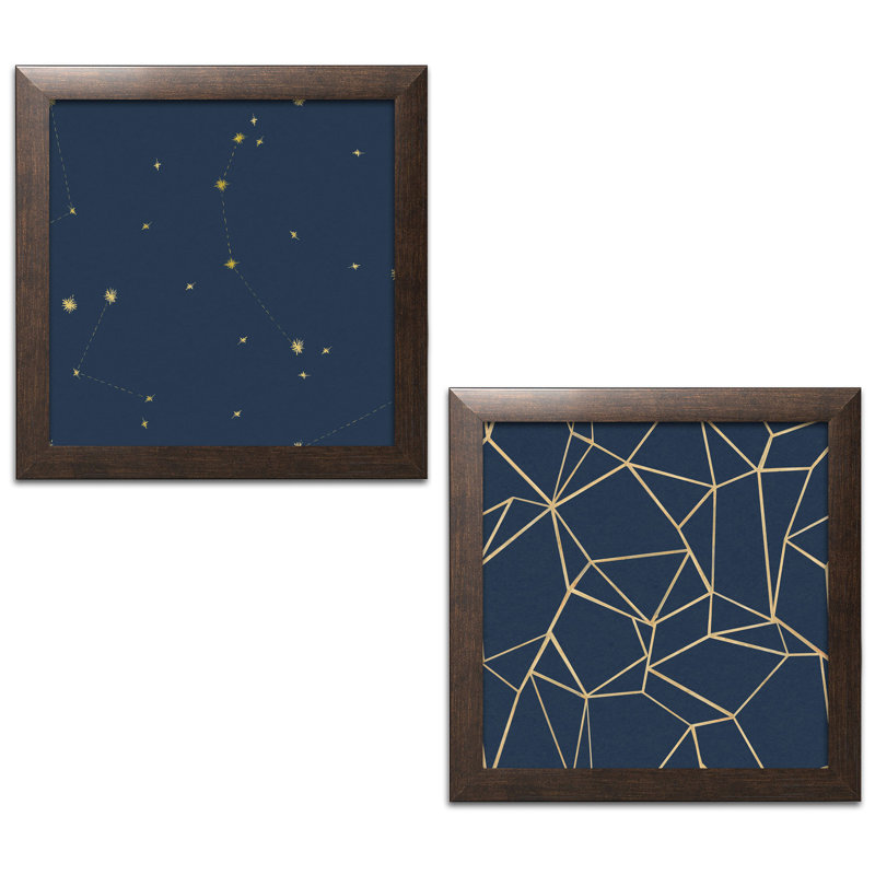 «Succulent Motif», ensemble d'impressions 2 pièces, H 12 po x l 12 po x P 0,75 po, Papier avec cadre noir
