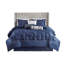 Ensemble d'édredon touffeté 7 pièces bleu marine-126520815-126520811