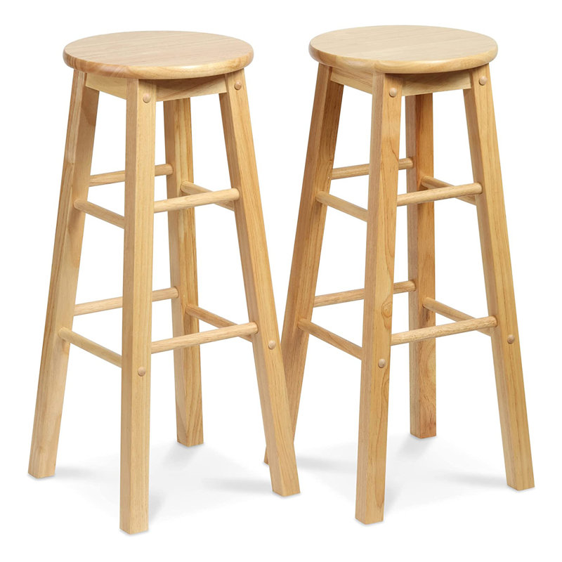 Solid Wood Accent Stool, Brown
