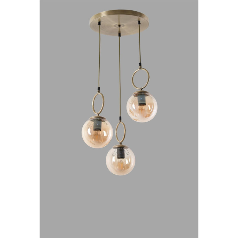 Coso 3 - Light Cluster Pendant, Copper, Amber