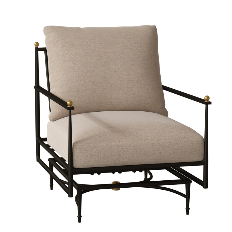 Roma Patio Armchair with Cushions, No Welt, Linen Chambray, Standard Plus