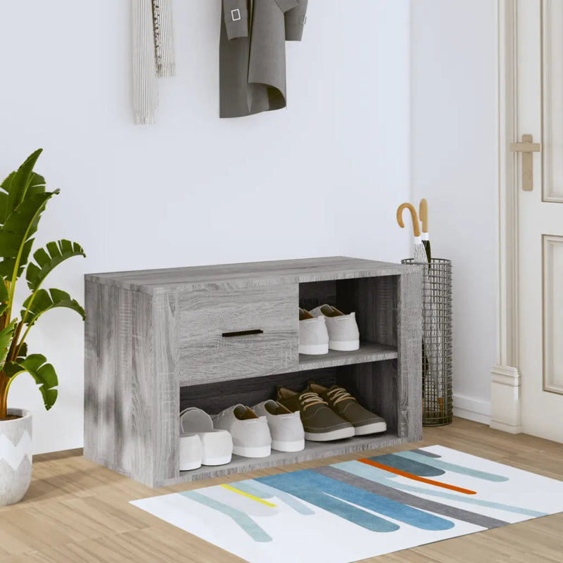 4 Pair Shoe Rack, Grey Sonoma