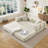 Addisin King-Size Foldable Sleeper Sofa Bed – Convertible Compression Mattress Couch with 2 Removable Bolster Armrests & 2 Pillows-824497883