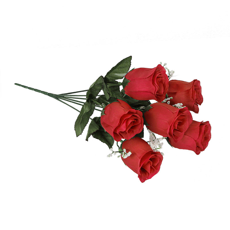 Bouquet de roses artificielles, Rouge