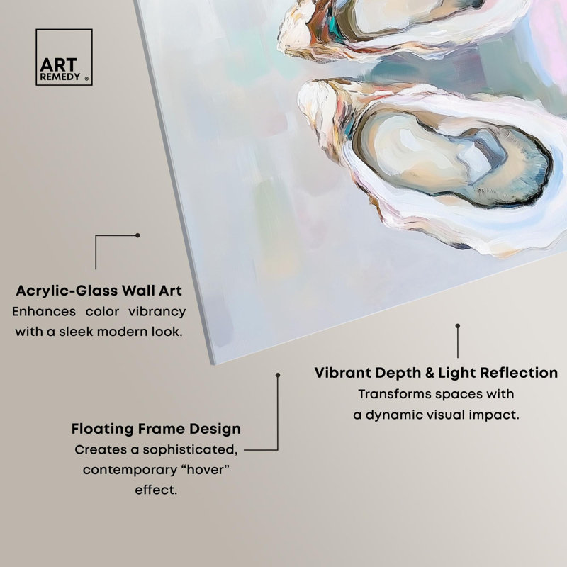 «Oysters Coastal Decor», reproduction acrylique par Art Remedy, H 45 po x l 30 po