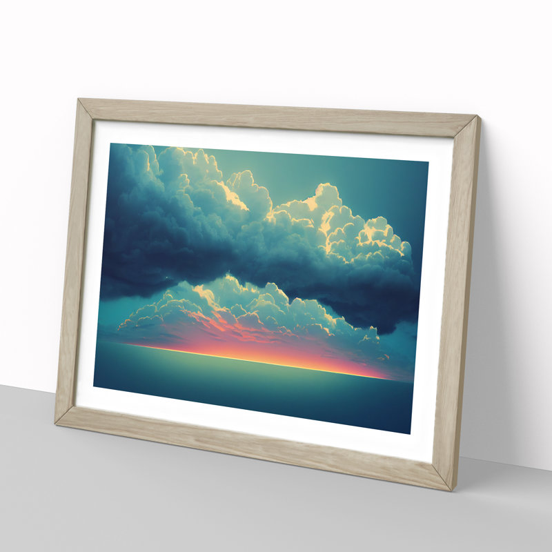 Inspiring Clouds - Framed Print, 46cm H x 64cm W x 2cm D, Oak