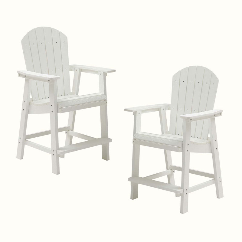 Chaise de salle à manger d'extérieur Falkville, Blanc mat
