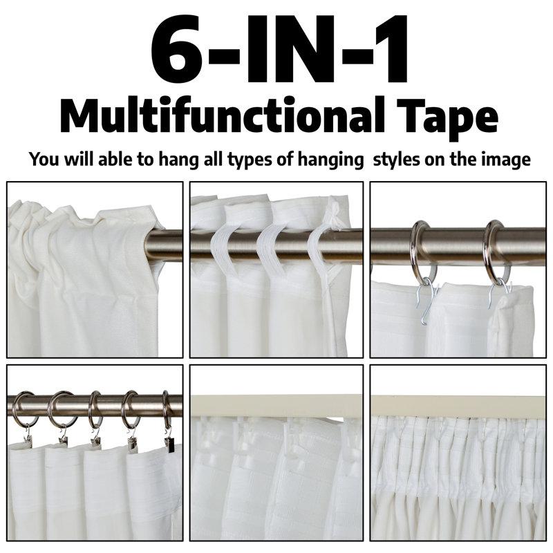 Solid Room Room Darkening Tab top Curtain Panels, 52" W x 95" L, Pure White