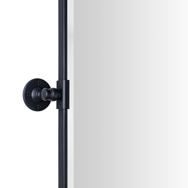 Lutalo Horizontal Beveled Bathroom / Vanity Mirror, Matte Black, 30" x 40"