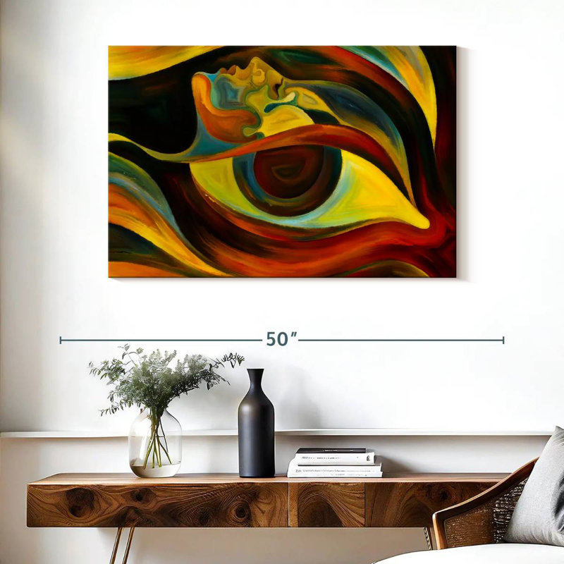 Alcaraz Human Faces Abstract, 26" H x 39" W