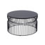 CT901 & ET901 Ensemble de base moderne emboîtable en métal et plateau en verre trempé teinté Table basse ronde de 30 po, table de bout d'une hauteur de 21 po, table d'appoint pour le salon-121050191