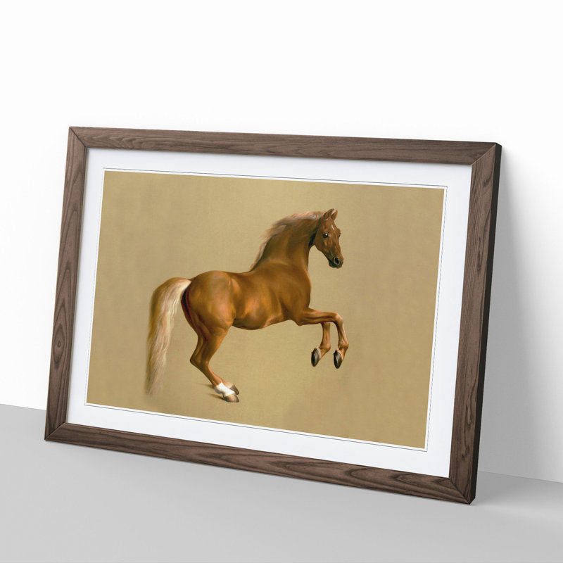 Whistlejacket by George Stubbs - Picture Frame Painting, 48cm H x 65cm W x 2cm D, Walnut