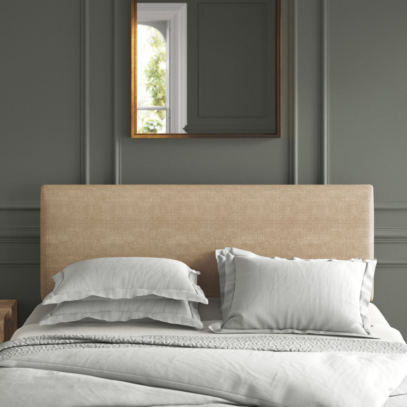 Eisley Upholstered Headboard, Twin, Zuma Natural Textured Linen